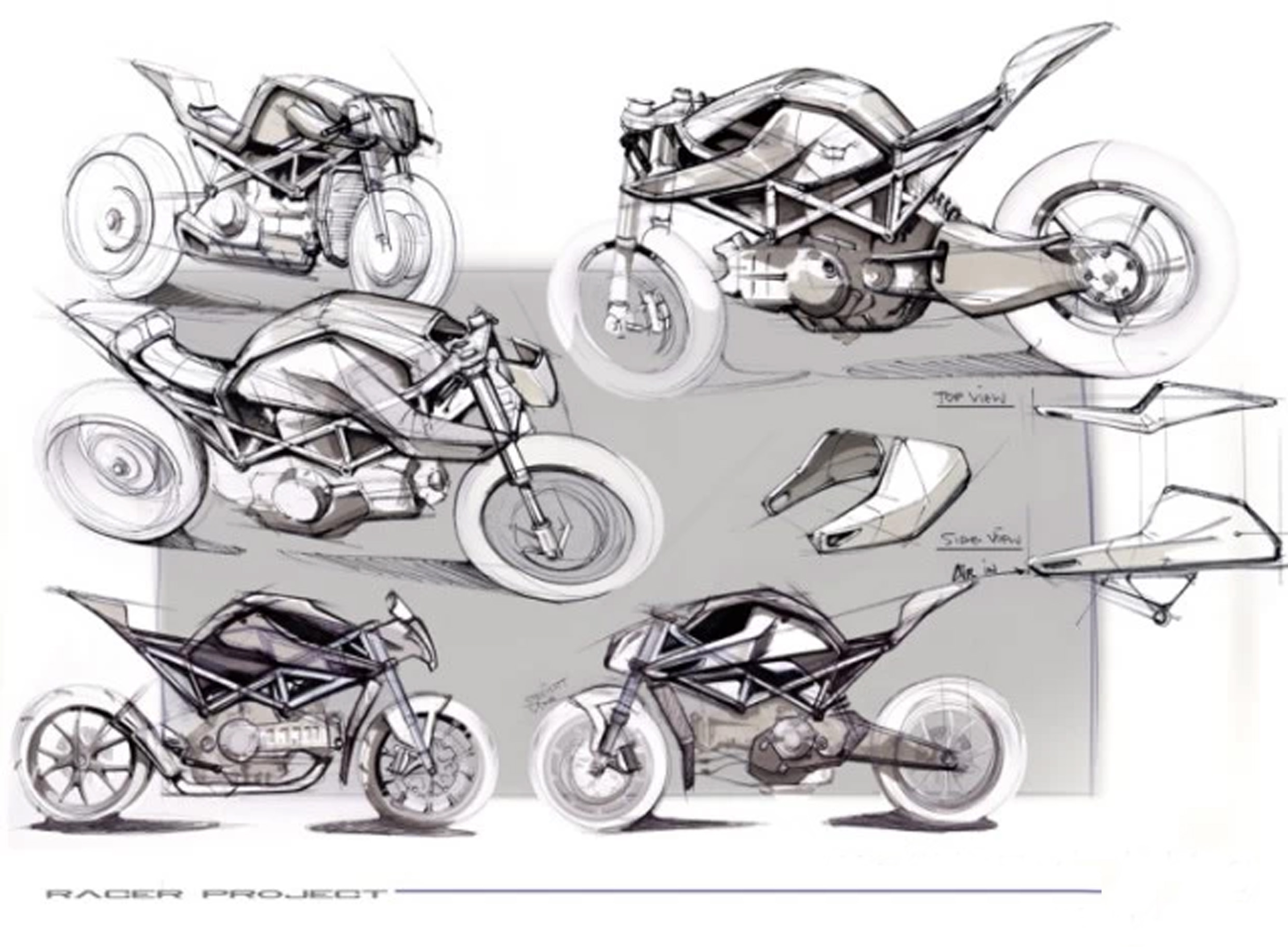 Схематичное изображение мотоцикла